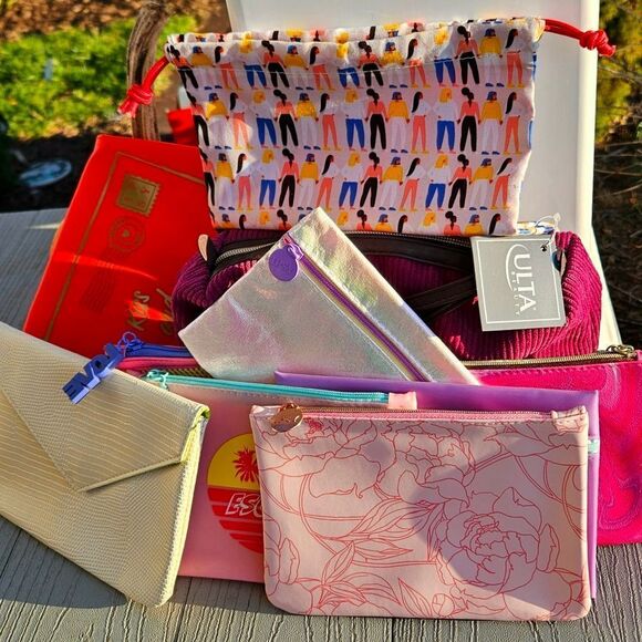 Makeup bag bundle 10 new zip & drawstring bags ipsy & ulta - Picture 11 of 14
